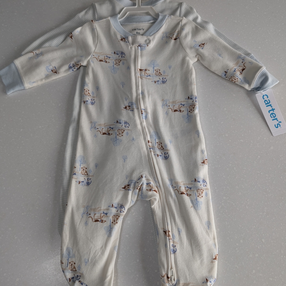 Carter's Cream and Blue Kids Two Pieces